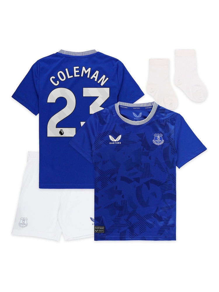 Castore Blue Everton Home Baby Kit 2024-25 with Coleman 23 Printing - Image 1 of 3