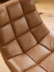 Jasper Conran London Tan Brown Faux Leather Milford Swivel Accent Chair - Image 3 of 8