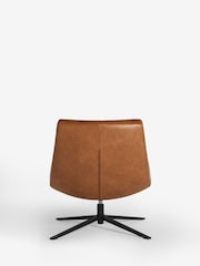 Jasper Conran London Tan Brown Faux Leather Milford Swivel Accent Chair - Image 8 of 8