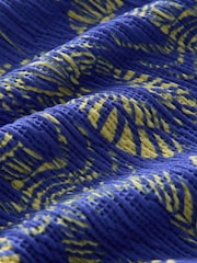 Cobalt Blue Crab Print Short Sleeve Tie Front Jersey Mini Dress - Image 6 of 6