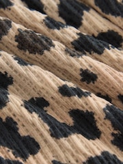 Leopardenmuster - Kurzärmeliges Minikleid aus Jersey mit Bindeband vorn - Image 7 of 7