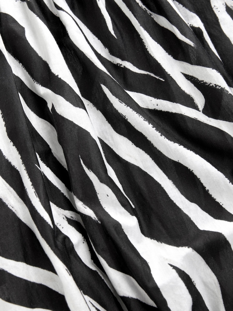 Ecru Zebra Sleeveless Wide Leg 100% Cotton Jumpsuit - Image 8 of 8