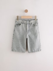 Grey Long Line Jort Denim Shorts (3-16yrs) - Image 1 of 4