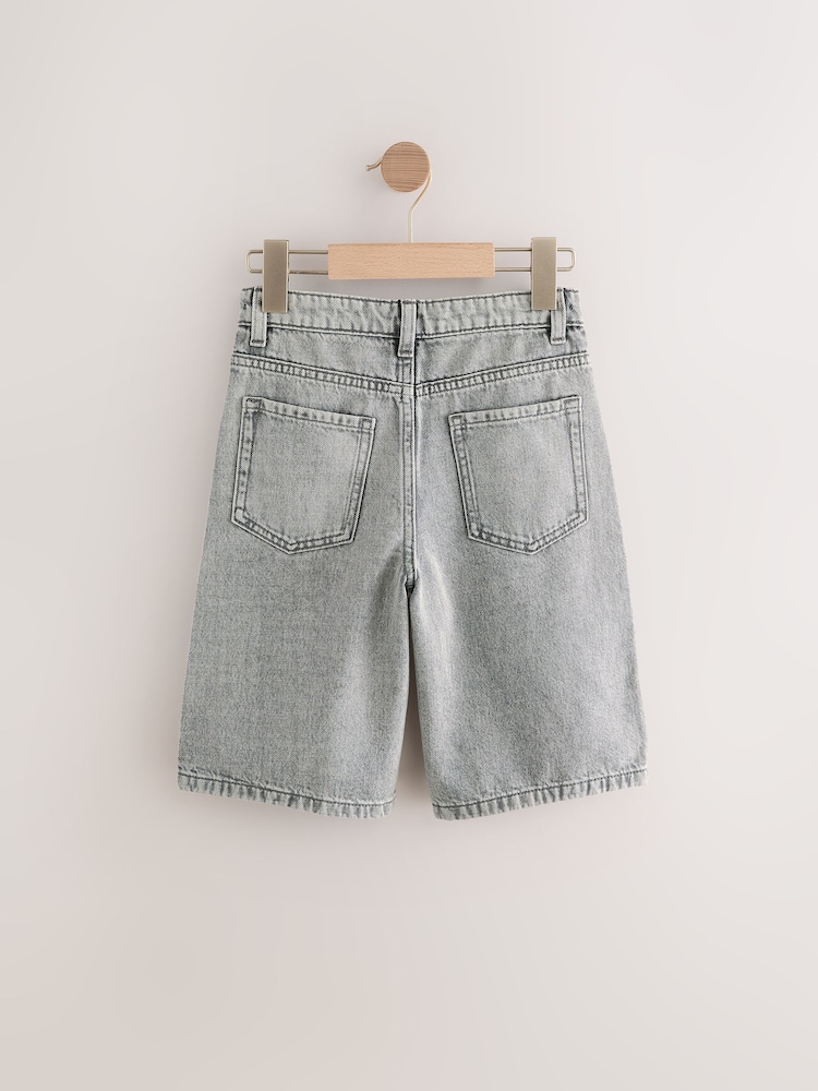 Grey Long Line Jort Denim Shorts (3-16yrs) - Image 2 of 4