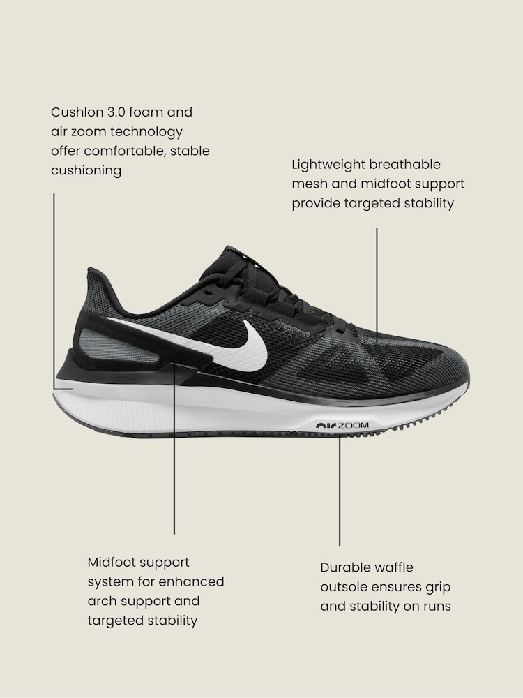 Nike White Structure 25 Road Running Trainers - Image 11 of 11