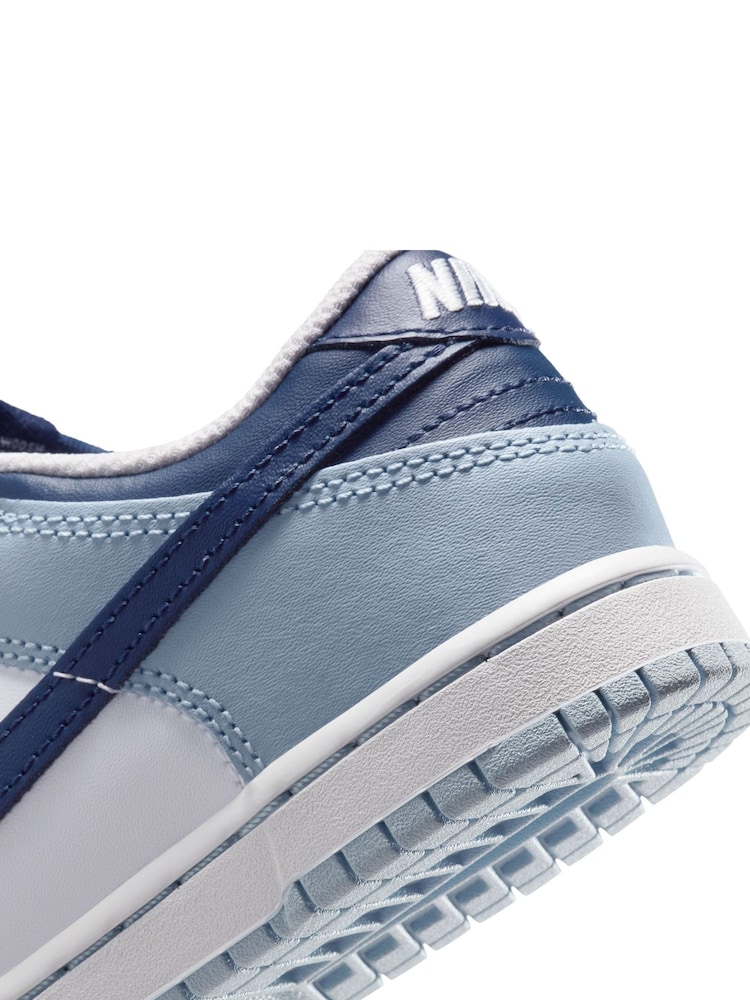 Nike White/Navy Blue Junior Dunk Low Shoes - Image 10 of 10 Nike White/Navy Blue Junior Dunk Low Shoes - Image 10 of 10