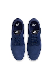 Azul marino y blanco - Nike Fokus Bajo Suede Trainers - Imagen 4 de 8