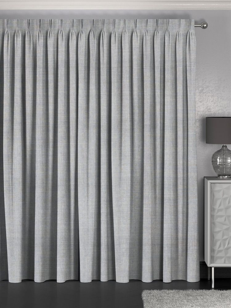 Blue Textured Made to Measure Curtains - Image 2 of 9