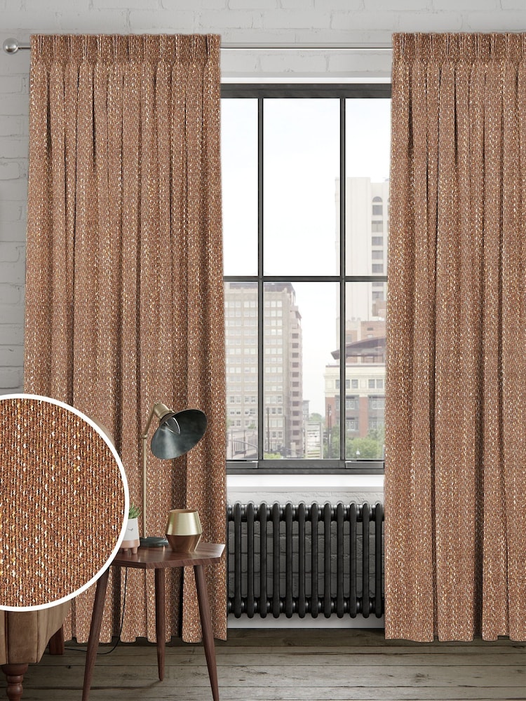 Orange Ashton Chunky Chenille Made to Measure Curtains - Image 1 of 9