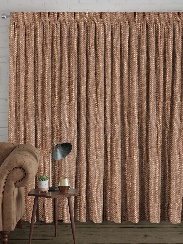 Orange Ashton Chunky Chenille Made to Measure Curtains - Image 2 of 9