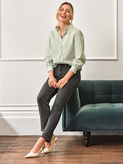 Pure Collection 100% Cotton Frill Stand Collar Shirt - Image 1 of 3