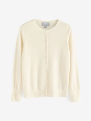 Pure Collection Cashmere Crew Neck Cardigan with Colour Matched Buttons - Image 4 of 4