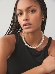 White Pearl Effect Statement Necklace - Image 1 of 5