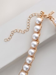 White Pearl Effect Statement Necklace - Image 4 of 5