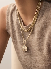 Gold Tone Coin Layer Necklace - Image 2 of 6
