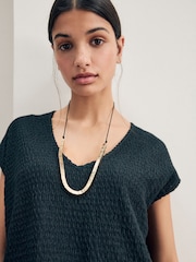Gold Tone Cord Necklace - Image 3 of 7