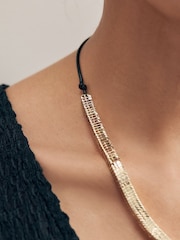 Gold Tone Cord Necklace - Image 4 of 7