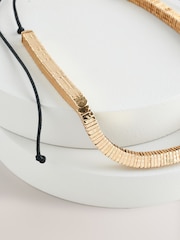 Gold Tone Cord Necklace - Image 6 of 7