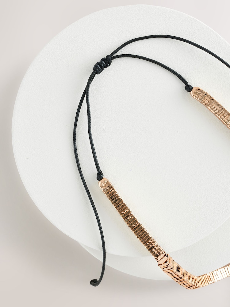 Gold Tone Cord Necklace - Image 7 of 7
