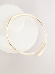 Gold Tone Cross-Over Torque Necklace - Image 5 of 6