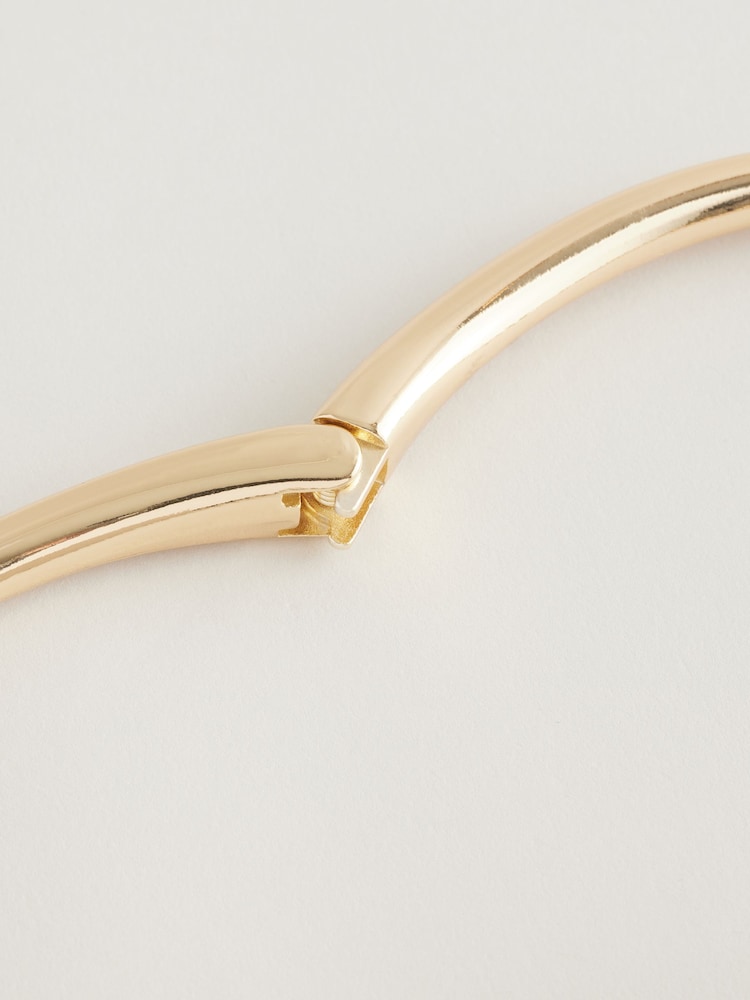 Gold Tone Cross-Over Torque Necklace - Image 6 of 6