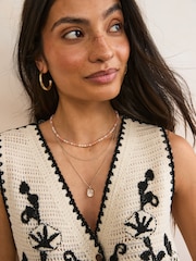 Gold Tone Multi Layer Beaded Necklace - Image 2 of 5