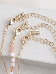 Gold Tone Multi Layer Beaded Necklace - Image 5 of 5