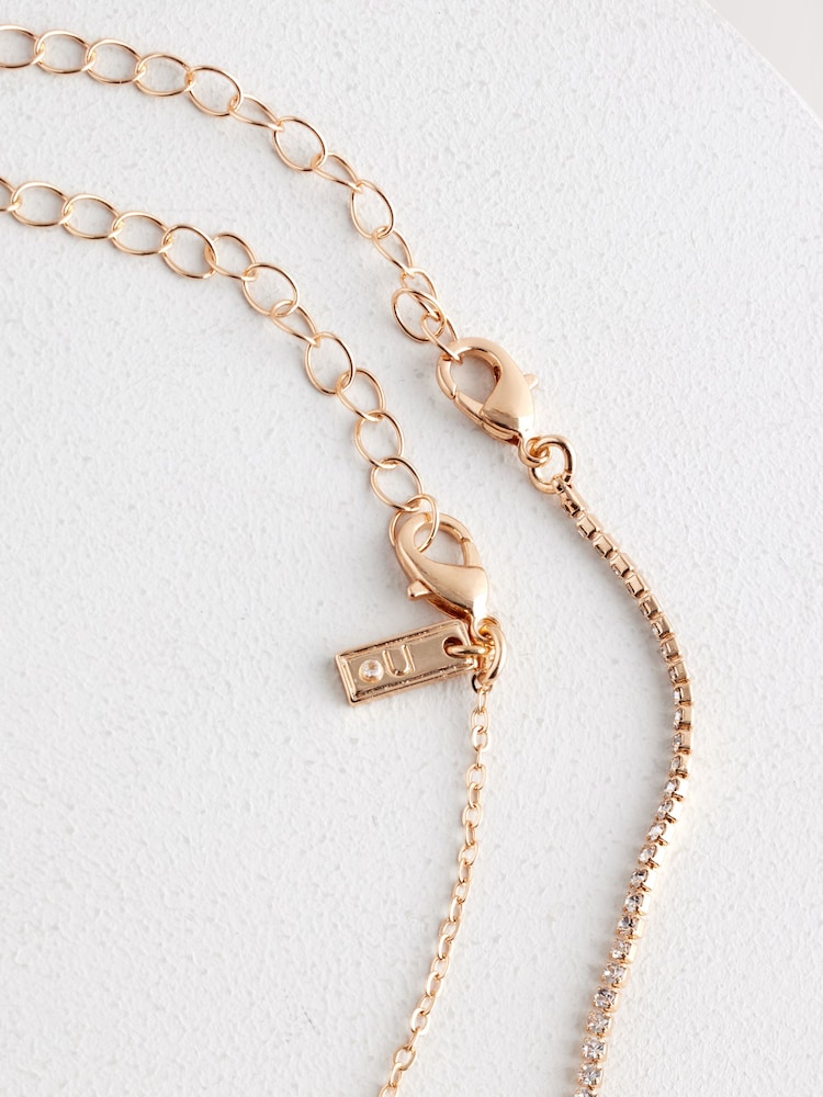 Gold Tone Two Layer Coloured Beaded Necklace - Image 2 of 5
