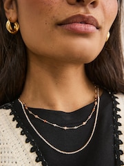 Gold Tone Two Layer Coloured Beaded Necklace - Image 4 of 5
