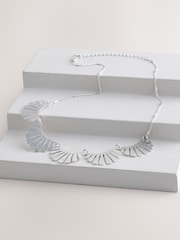 Silver Tone Fan Necklace - Image 1 of 3