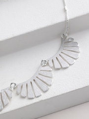 Silver Tone Fan Necklace - Image 2 of 3
