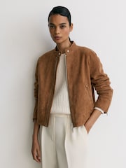 Reiss Erin Suede Stand-Collar Jacket - Kuva 1 / 7
