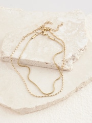 Gold Tone Stainless Steel 2 Row Anklet - Image 2 of 4