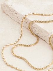 Gold Tone Stainless Steel 2 Row Anklet - Image 4 of 4