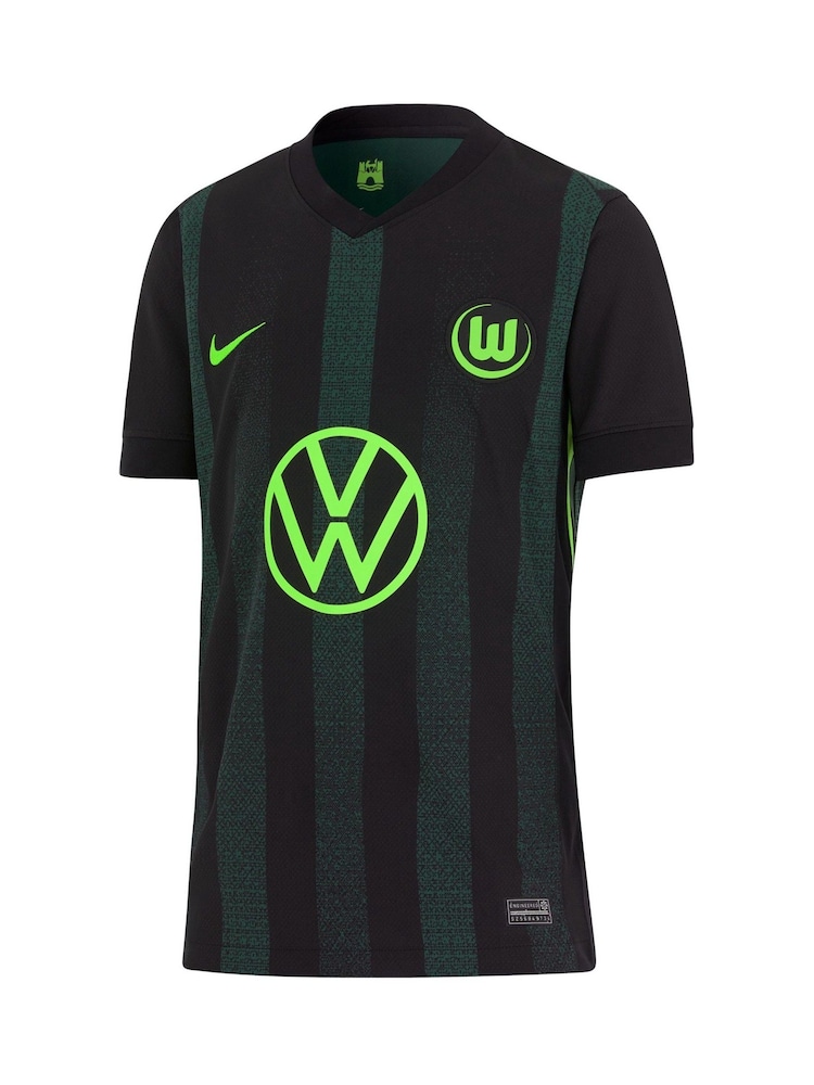 Nike Black VfL Wolfsburg Away Stadium Shirt 2024-25 Kids - Image 2 of 4