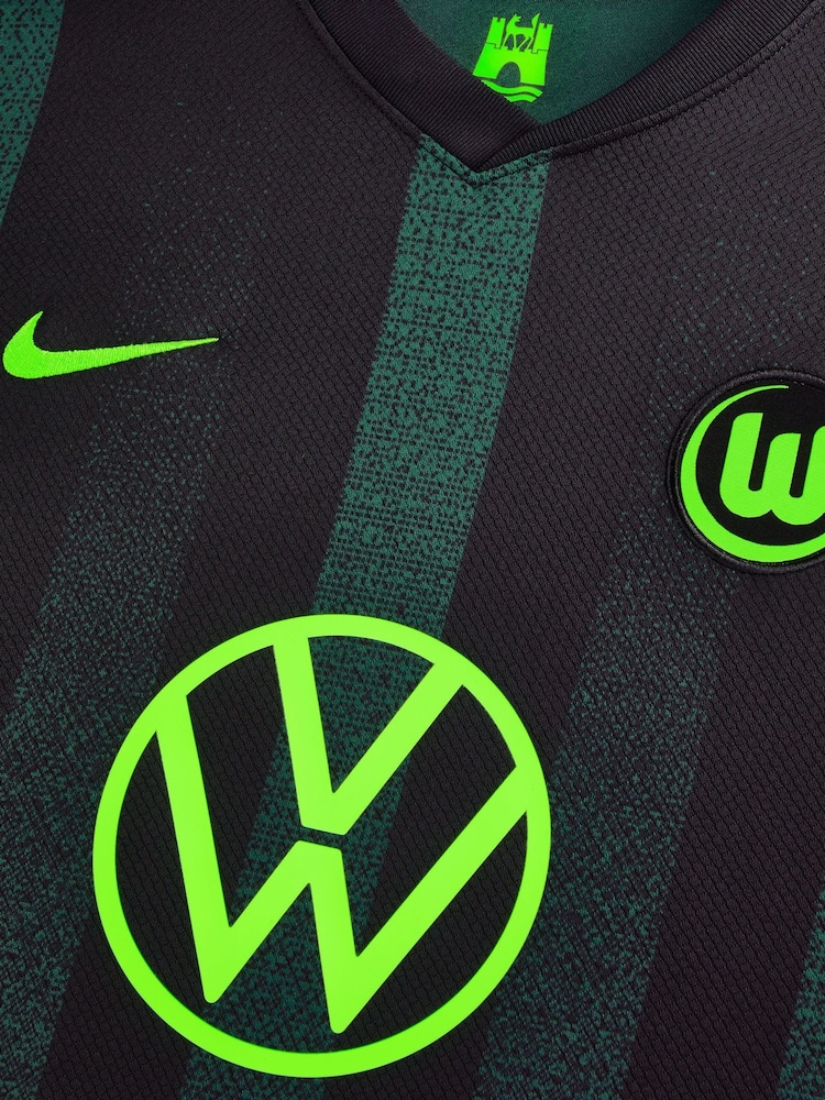 Nike Black VfL Wolfsburg Away Stadium Shirt 2024-25 Kids - Image 4 of 4