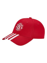 adidas Red Manchester United Home 100% Cotton Baseball Cap - Image 1 of 2