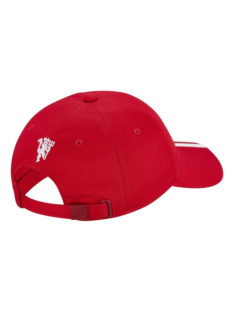 adidas Red Manchester United Home 100% Cotton Baseball Cap - Image 2 of 2