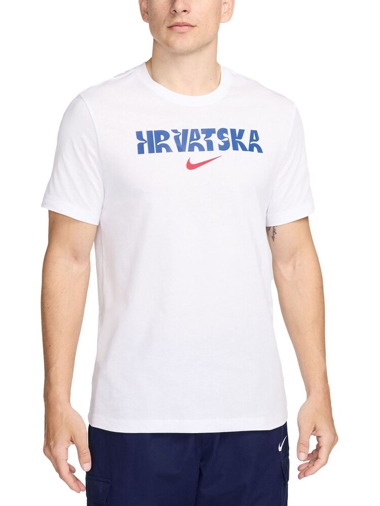 Nike White Croatia Crest 100% Cotton T-Shirt - Image 1 of 4 Nike White Croatia Crest 100% Cotton T-Shirt - Image 1 of 4