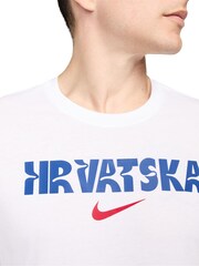Nike White Croatia Crest 100% Cotton T-Shirt - Image 3 of 4