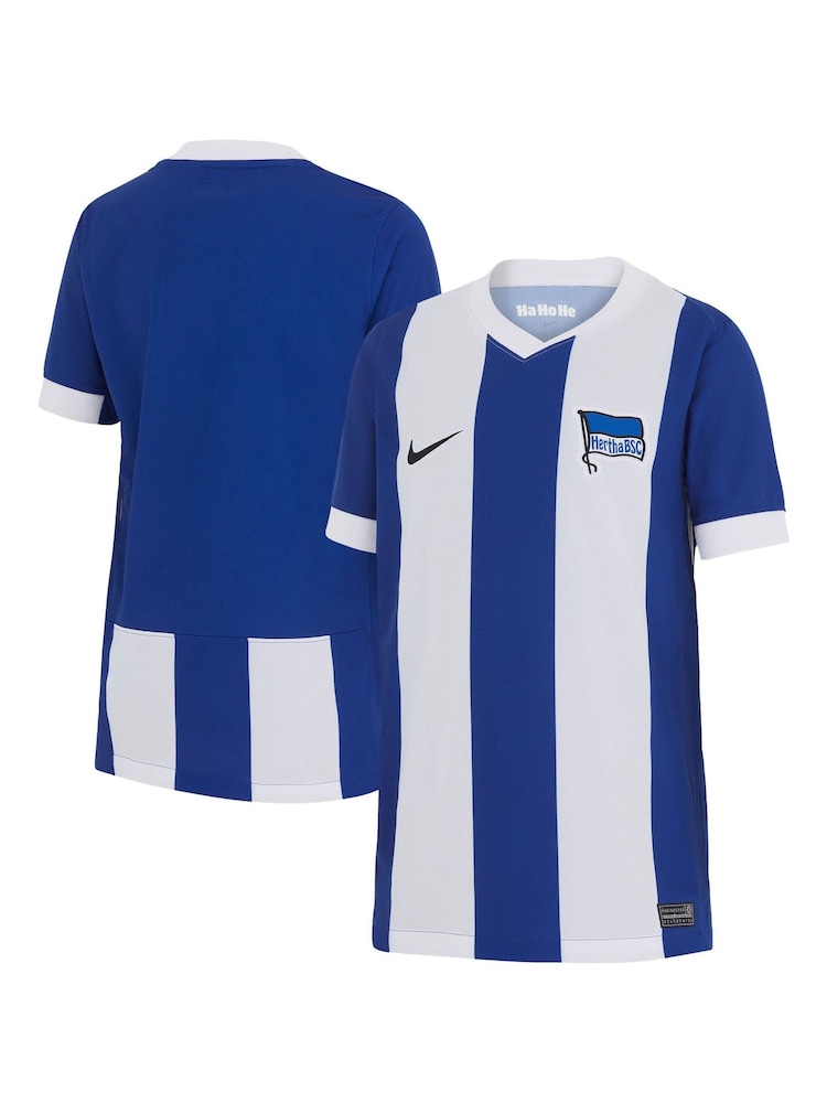 Nike Blue Hertha Berlin Home Stadium Shirt 2024-25 Kids - Image 1 of 3 Nike Blue Hertha Berlin Home Stadium Shirt 2024-25 Kids - Image 1 of 3