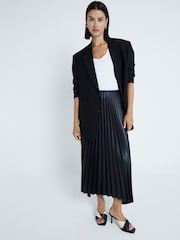 River Island Black Pleated Midi Skirt - Image 1 of 4