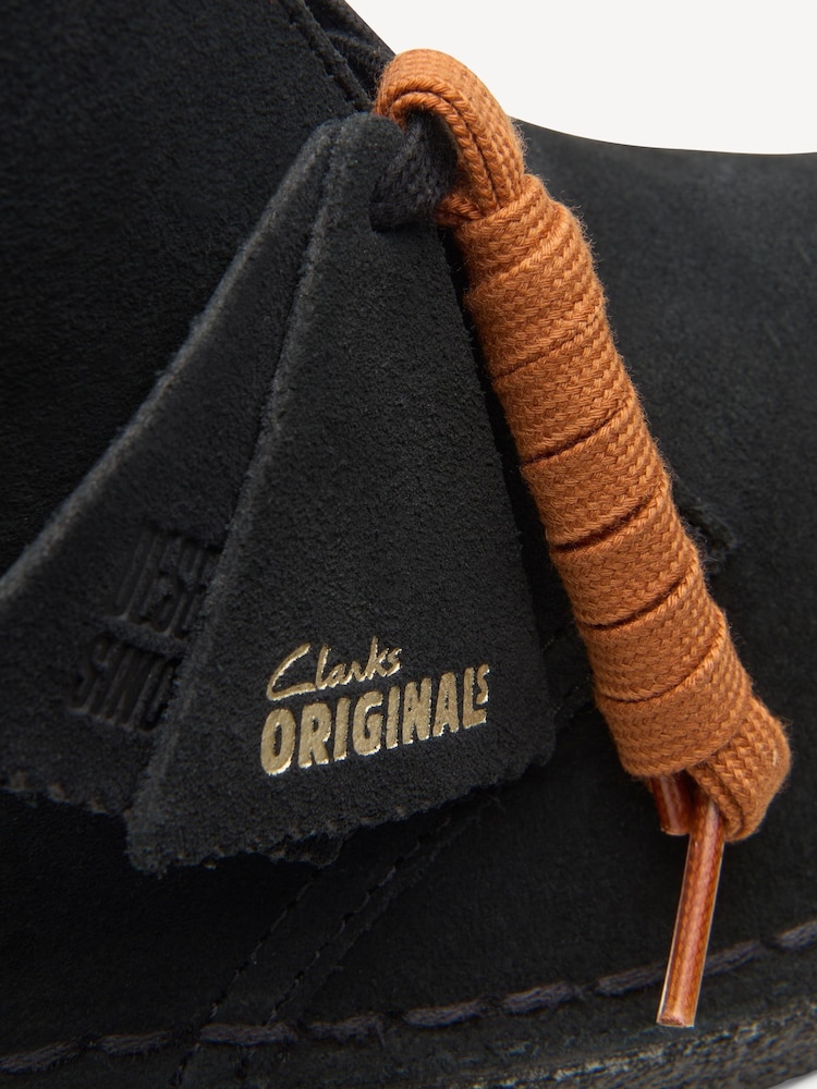 Clarks Originals Black Suede Desert Boots - Image 8 of 8
