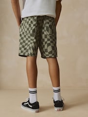 Khaki Green Checkerboard Single Pull-On Shorts (3-16yrs) - Image 3 of 9