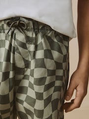Khaki Green Checkerboard Single Pull-On Shorts (3-16yrs) - Image 5 of 9