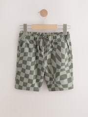 Khaki Green Checkerboard Single Pull-On Shorts (3-16yrs) - Image 6 of 9