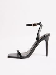 Lipsy Black High Multi Strap Minimal Faux Leather Sandals - Image 5 of 5