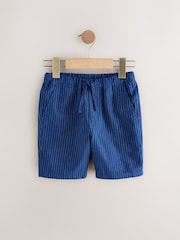 De rayas azul marino - Linen Blend Pull-On Shorts (3-16yrs) - Imagen 4 de 8