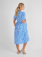 JoJo Maman Bébé Blue Floral Print Maternity Midi Dress - Image 2 of 4
