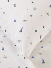 Juego de cama de algodón 100 % con diseño del espacio de The White Company - Imagen 2 de 2